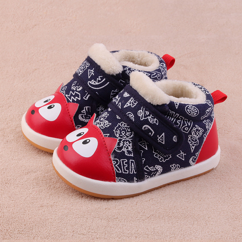 Chaussures bébé en coton de couleur assortie à semelle souple