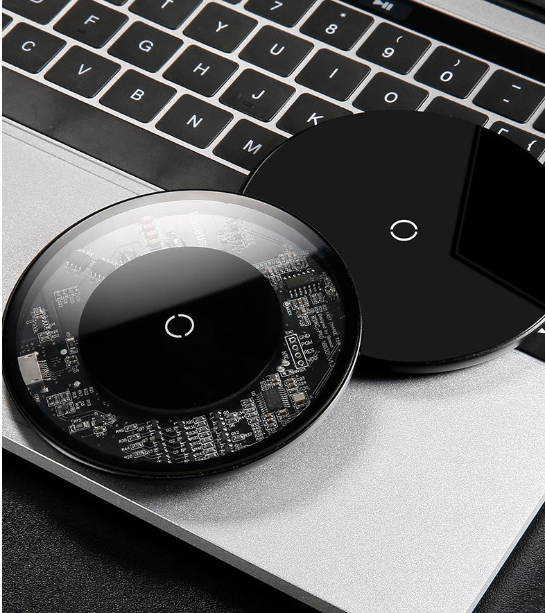 Minimal Wireless Charger Ultra-thin Portable Glass Transparent Mobile Phone Fast Charging Wireless