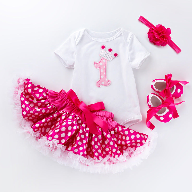 Children's tutu skirt suit high quality cotton short sleeves