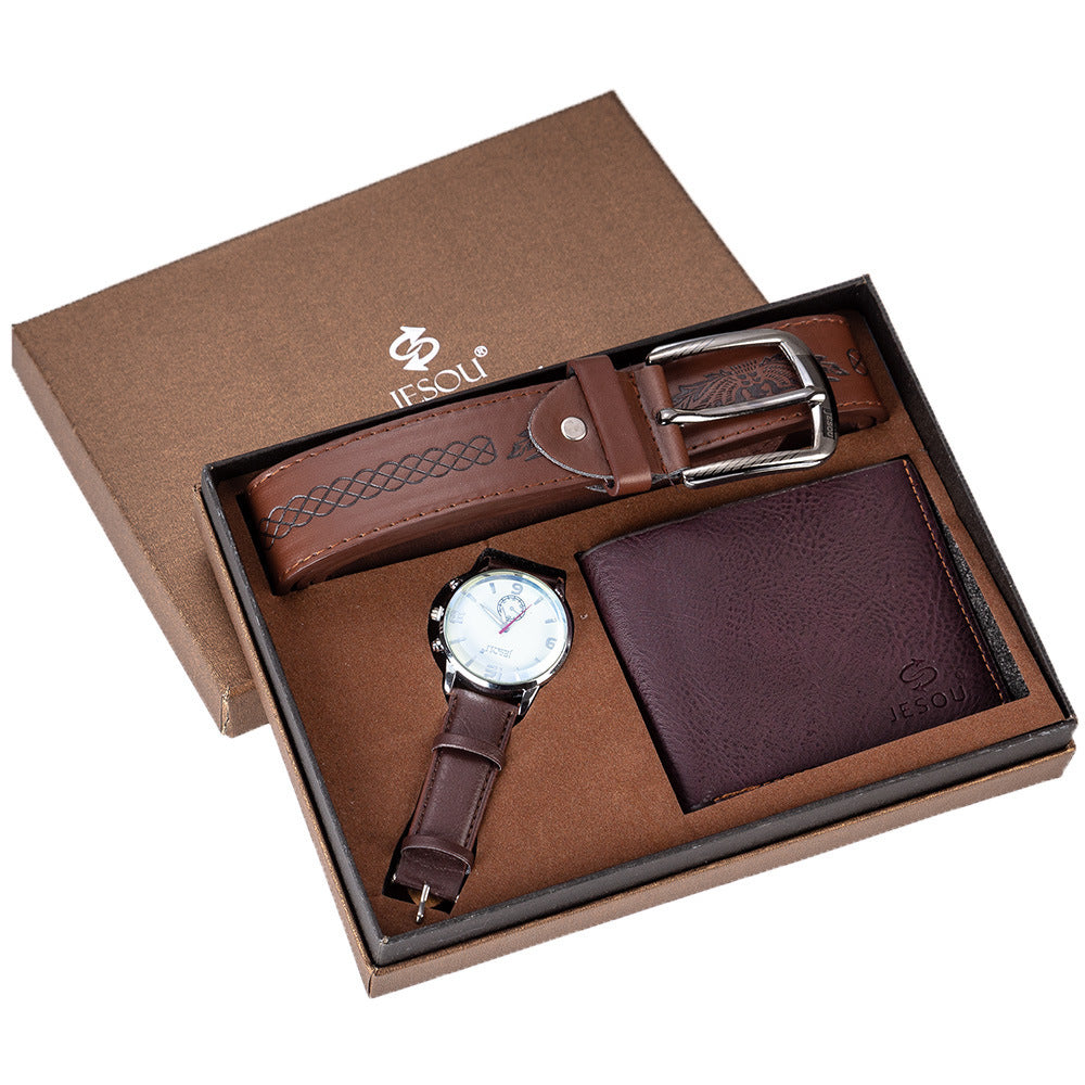 Ensemble montre, portefeuille et ceinture
