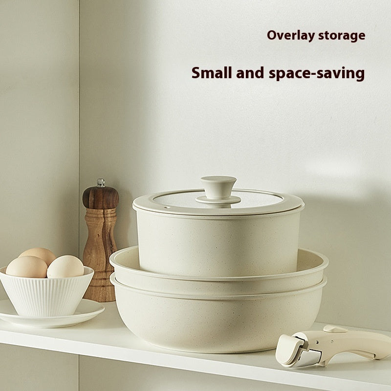 Removable Pot Set Pan Household Handle Separation