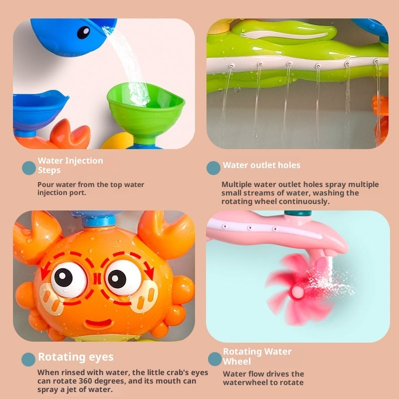 Shower Bathroom Crab Water Truck Rotary Table Baby Children Water Toys
