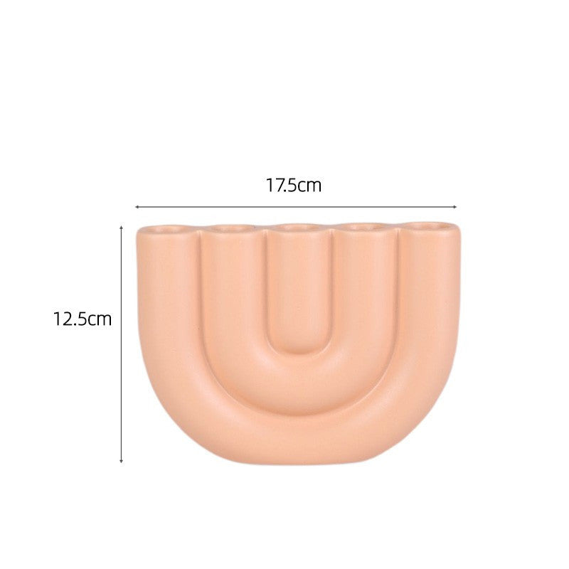 Simple Ceramic Candle Holder Tabletop Decoration Model Room