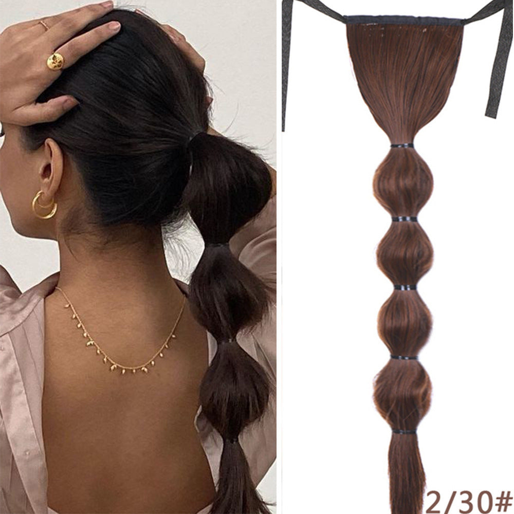 Women's Lace-up Lantern Bubble Braid Wig