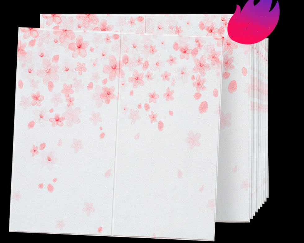 Sticker mural 3D tridimensionnel feuille verte papier peint