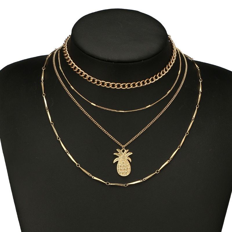 Collier minimaliste pendentif ananas pour femme