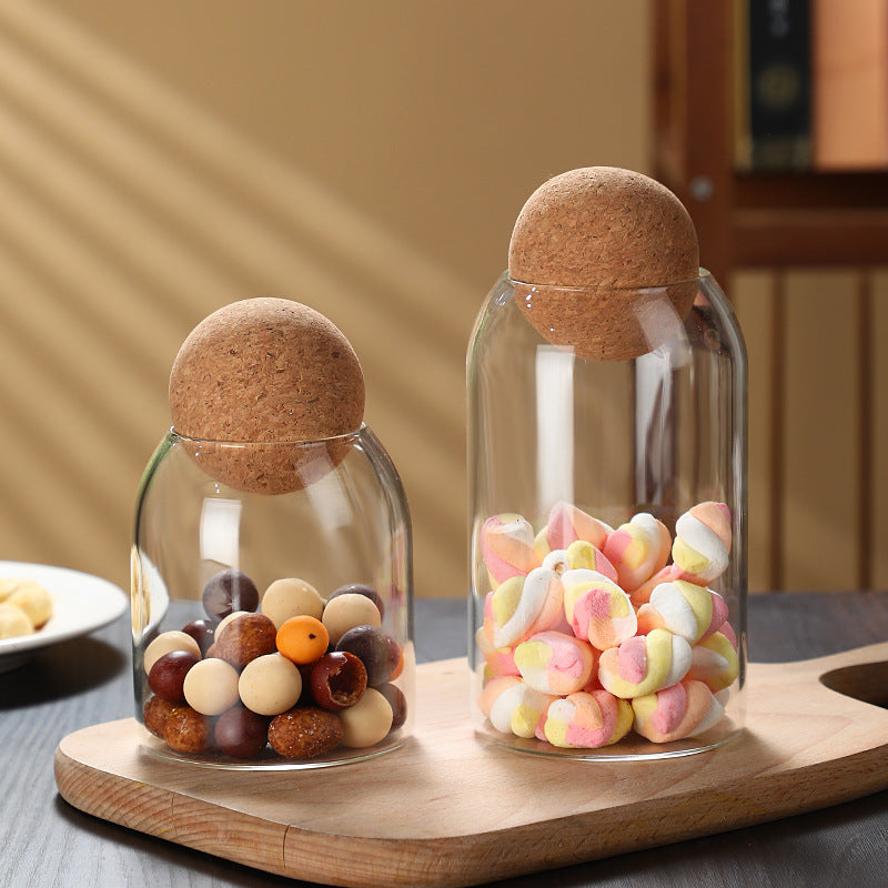 Storage Jar Ball Wooden Plug Cans Scented Tea Sealed Jar Candy Box Coffee Beans Storage Box