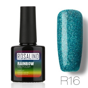 Sans clous, longue tenue, non toxique, vernis à ongles, colle de photothérapie ROSALIND, système arc-en-ciel étoilé.