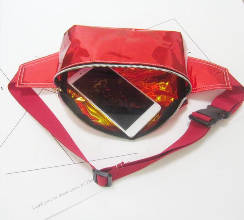 Laser transparent waist bag beach bag women's Messenger bag sports running multi-function cashier chest bag