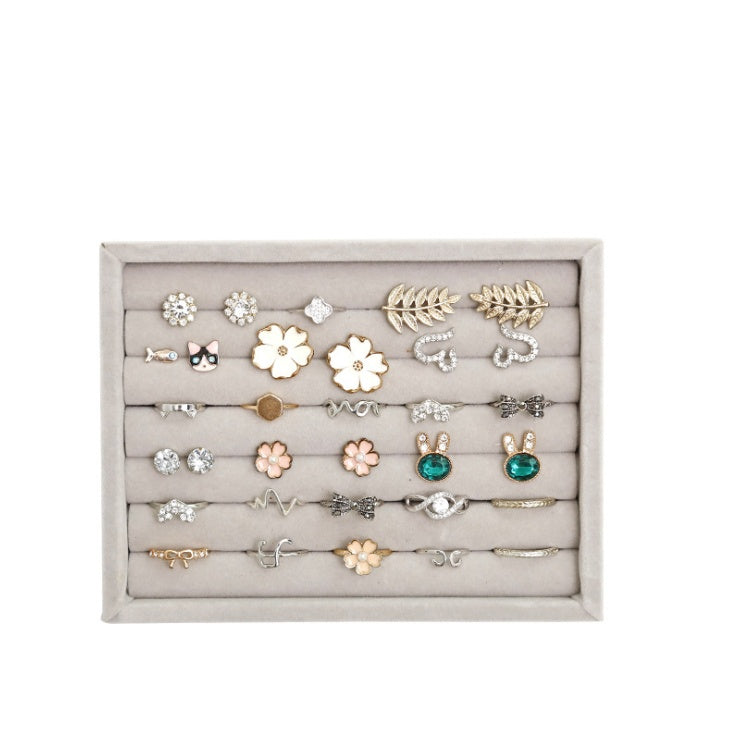 Boîte de rangement de bijoux, bagues et boucles d'oreilles ménagère de grande capacité