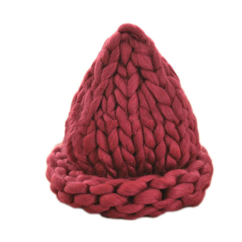 Solid Color Hemming Twist knit Pullover Hat Basin Hat