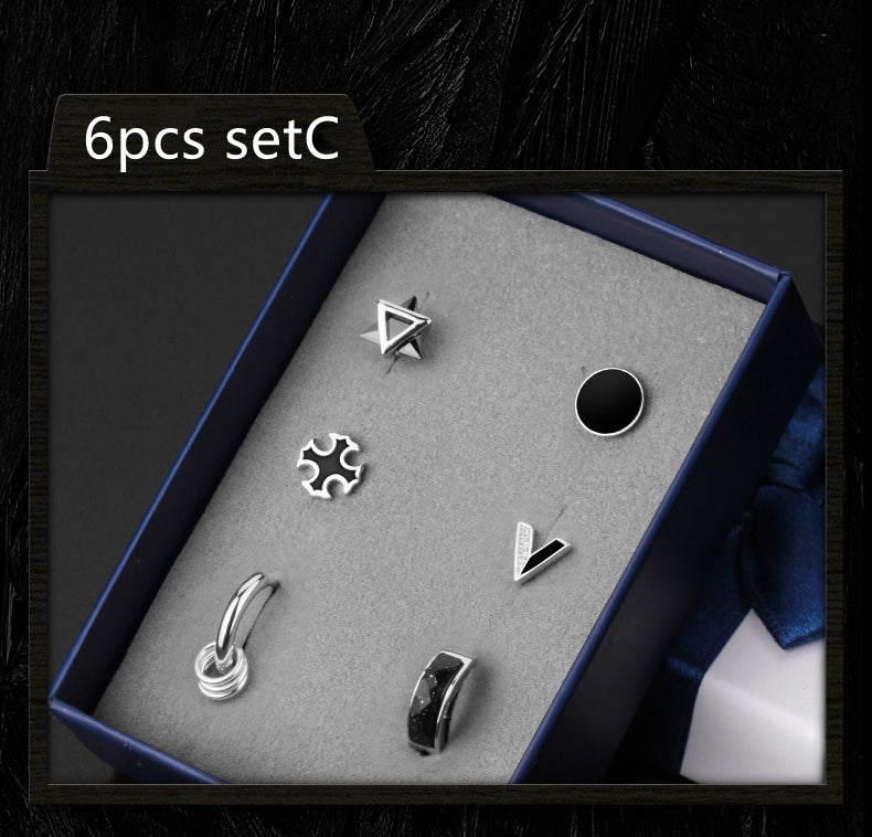 925 Silver Men''s Earrings single fashionable silver earrings