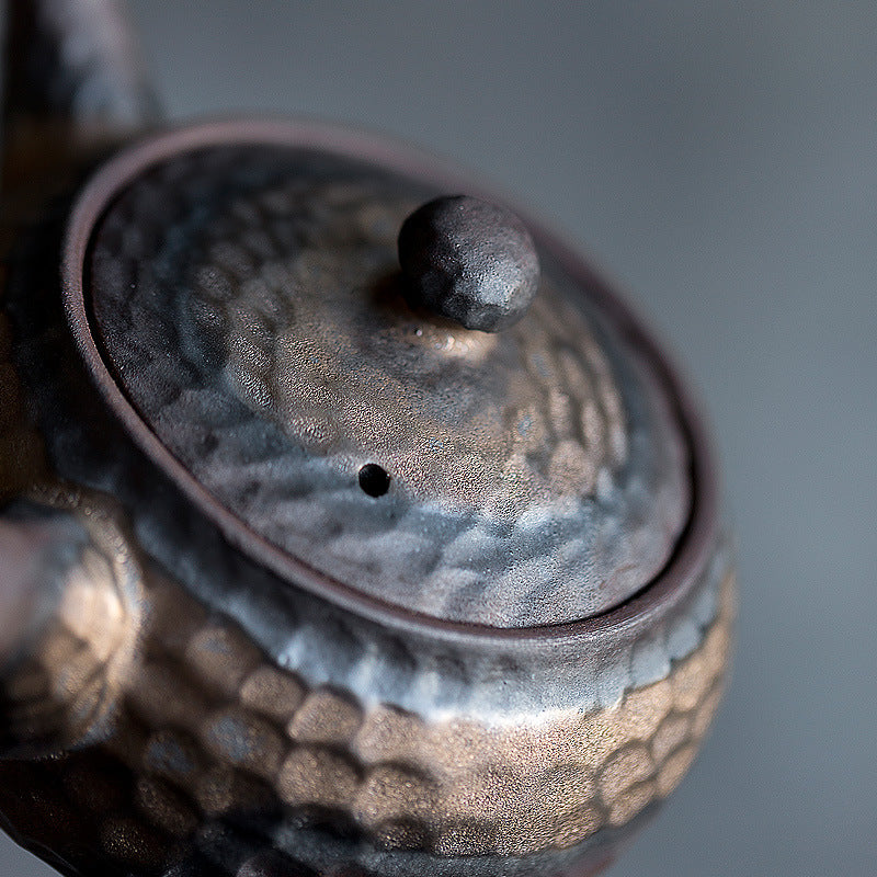 Handmade Rough Pottery Teapot With Hand Bubble Teapot