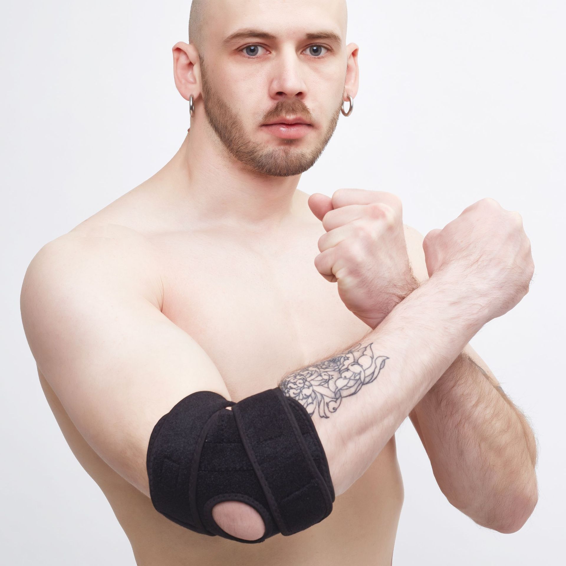 Sports Protection Adjustable Breathable Supporting Spring Elbow Pads