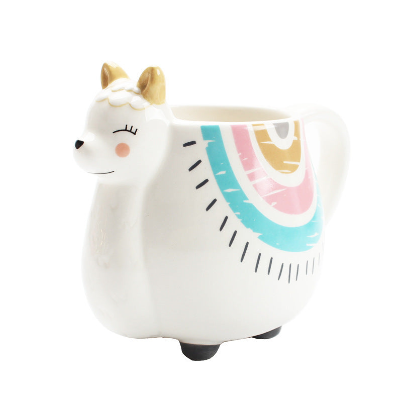 Mug en céramique en forme d'alpaga