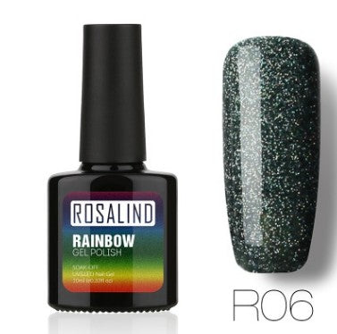 Sans clous, longue tenue, non toxique, vernis à ongles, colle de photothérapie ROSALIND, système arc-en-ciel étoilé.