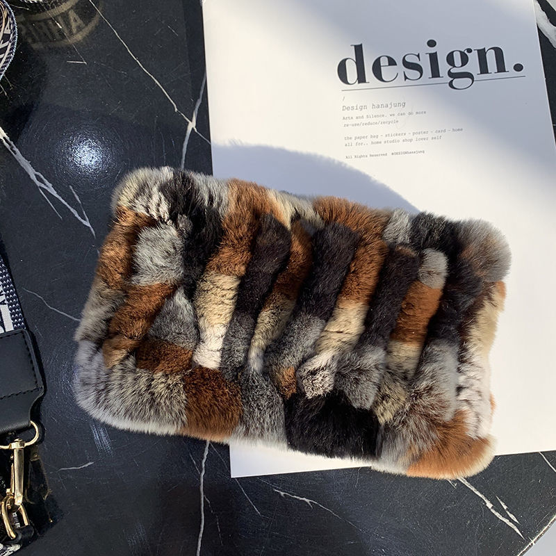 Rex Rabbit Fur Bandana Women's Winter Elastic Net Scarf Hair Band Wild Grass Plush Headband Children's Scarf