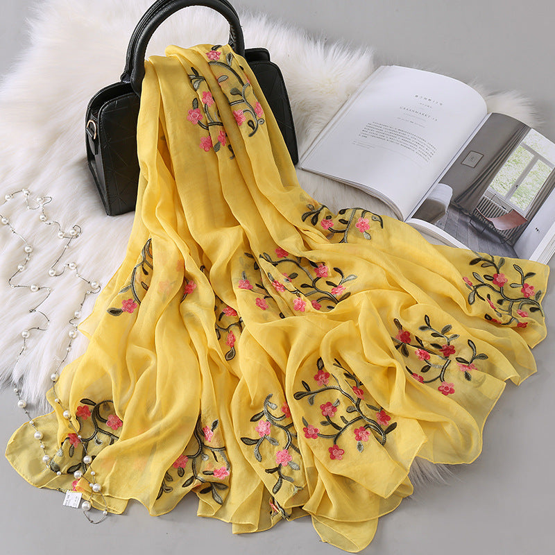 New Autumn And Winter Women's Long Embroidered Scarf