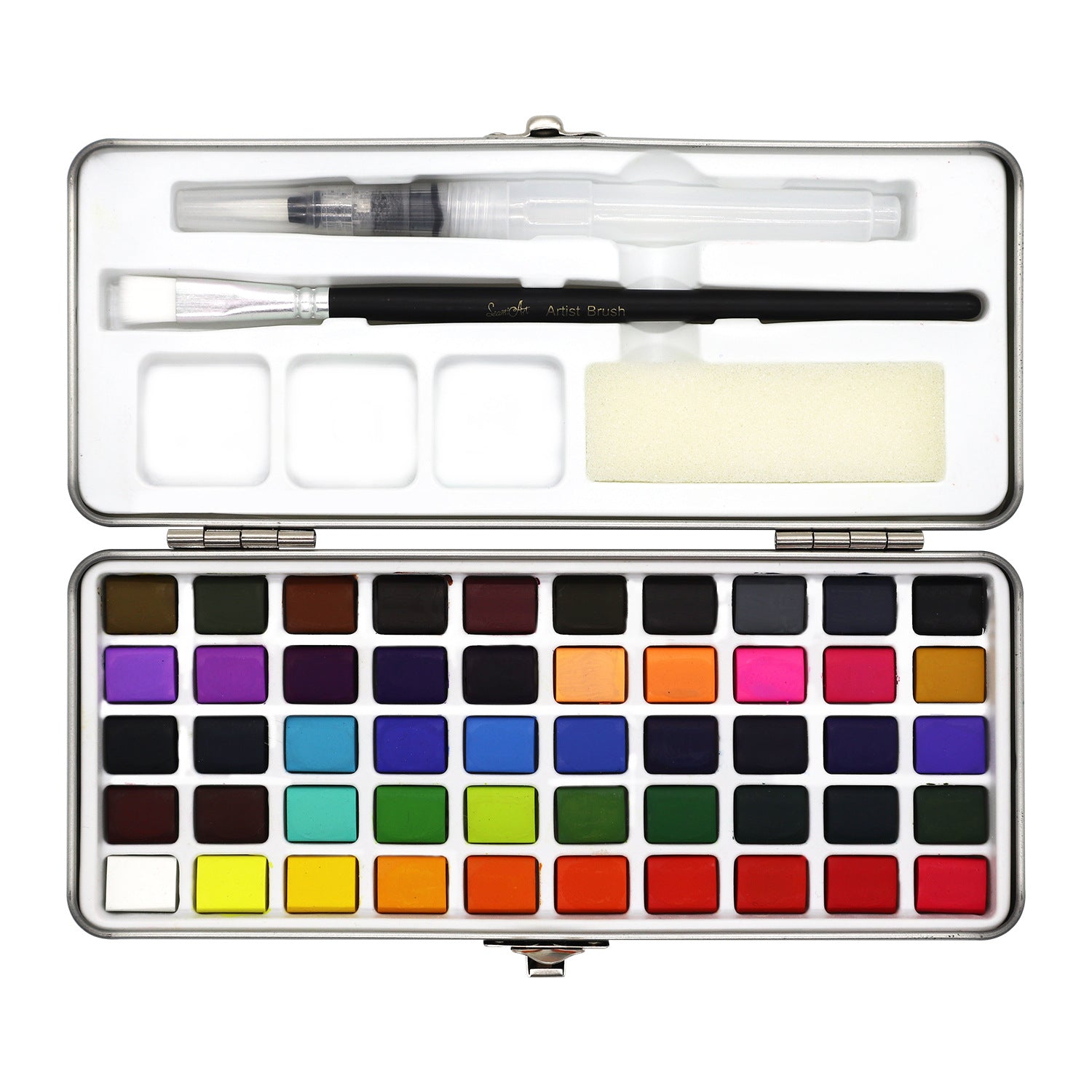 50 Colors Solid Watercolor Paint Set Portable Sketch Watercolor