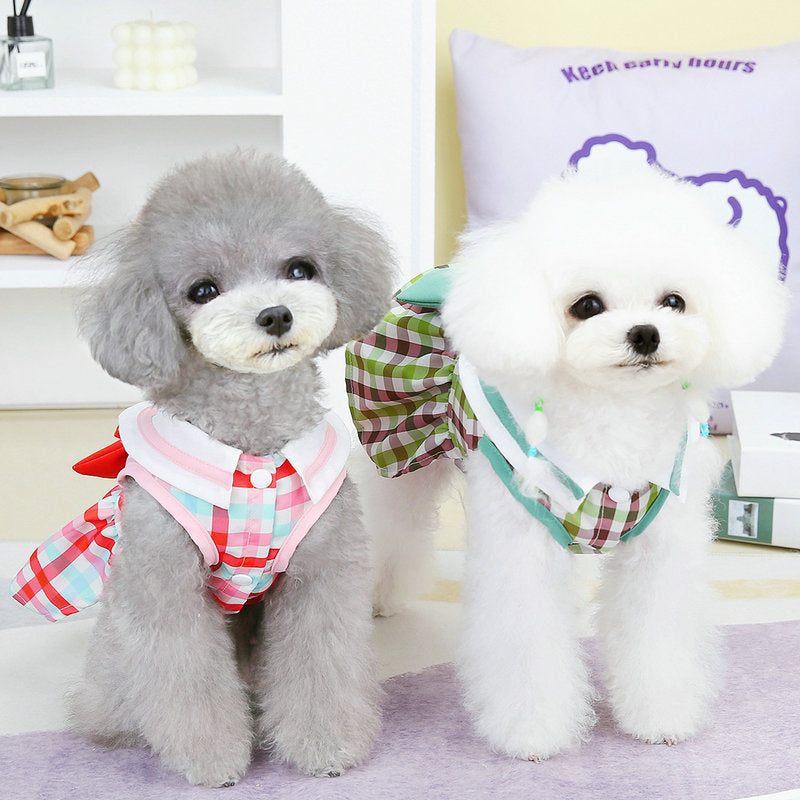 Pet Cute Clothes Casual Fashion Style All-matching Bow Traction Skirt