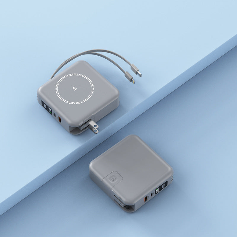Batterie externe magnétique sans fil cinq-en-un