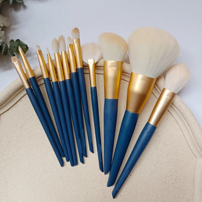 Lot de 12 pinceaux de maquillage doux pour fard à paupières, blush et poudre