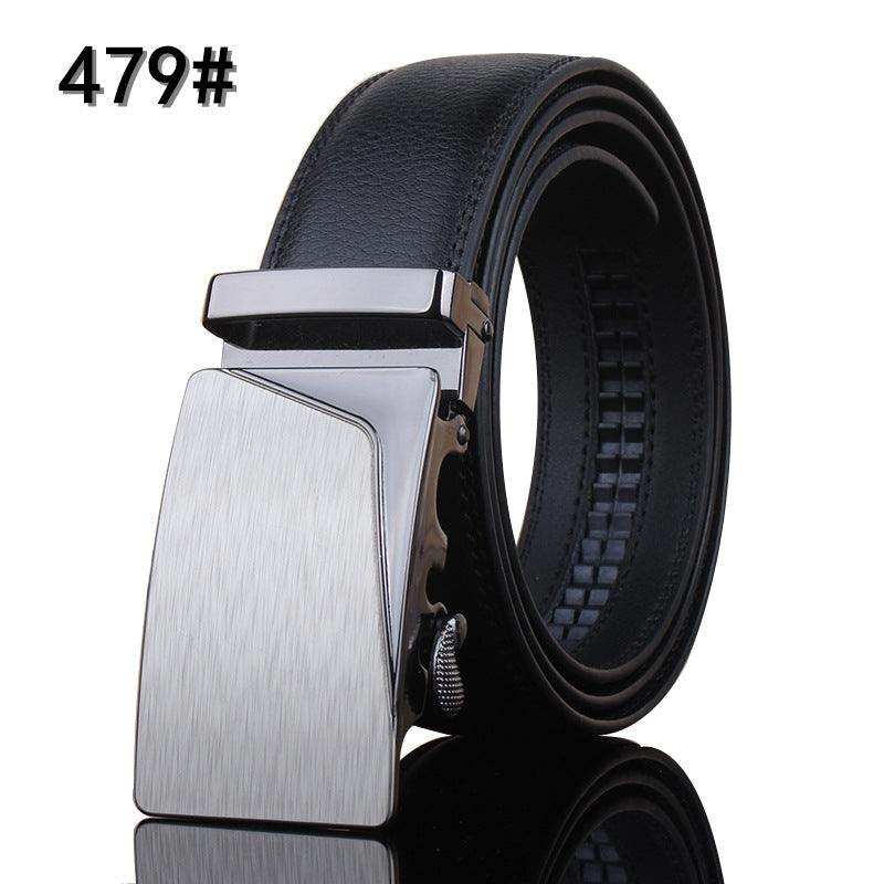 Men's belt leather automatic buckle Leopard pure leather belt