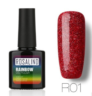 Sans clous, longue tenue, non toxique, vernis à ongles, colle de photothérapie ROSALIND, système arc-en-ciel étoilé.