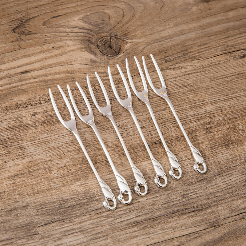 Coffee Spoon Fruit Fork Set Western Cutlery Dessert Swan Fork Holder Tableware