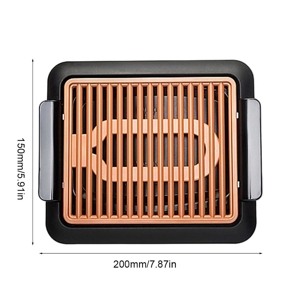 Plaque de barbecue électrothermique antiadhésive durable Barbecue rapide Grill sans fumée avec température