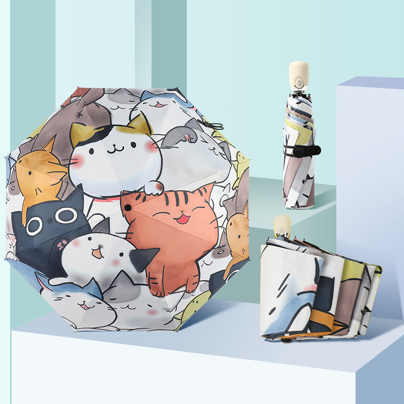 Cartoon Simple Automatic Folding Sun Umbrella