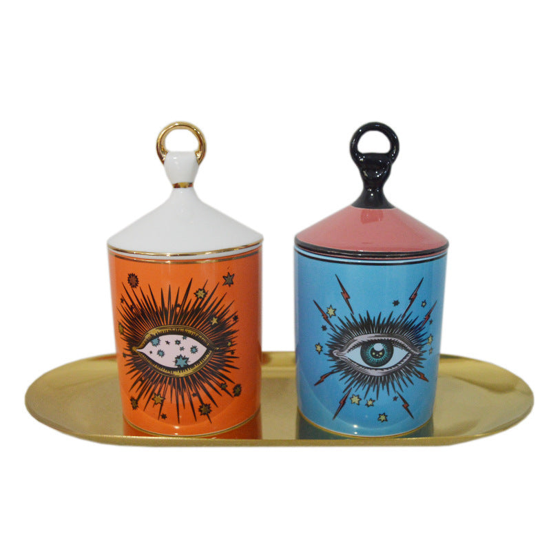 Bocal en céramique porte-bougie d'aromathérapie Eye of Gladys