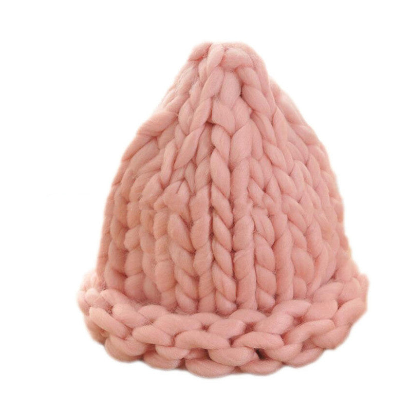 Solid Color Hemming Twist knit Pullover Hat Basin Hat