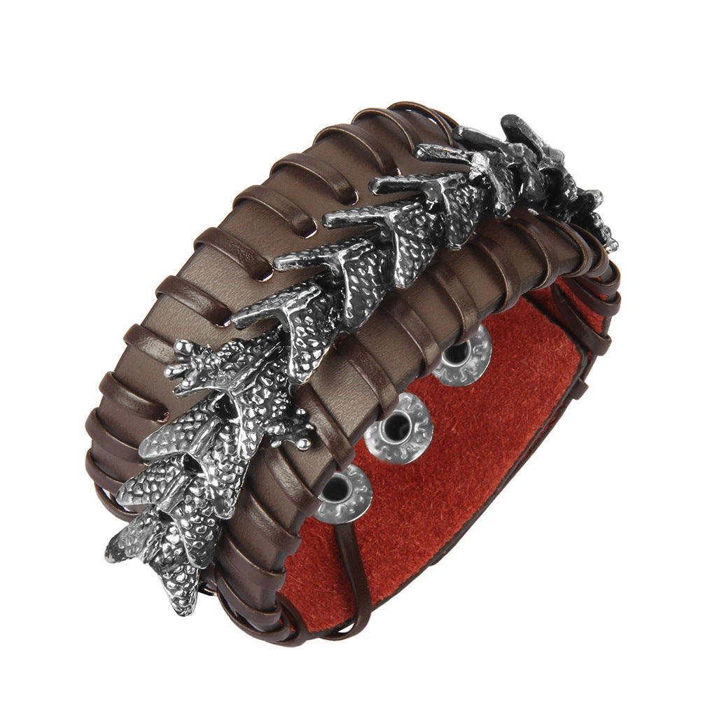 Bracelet Créatif Vache Cuir Alliage Robinet Couples Bracelet Hommes