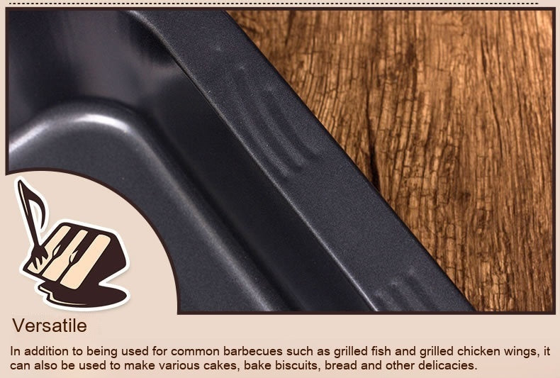 Utensilios para hornear antiadherentes rectangulares profundos con rejilla antiadherente para hornear pescado a la parrilla pizza