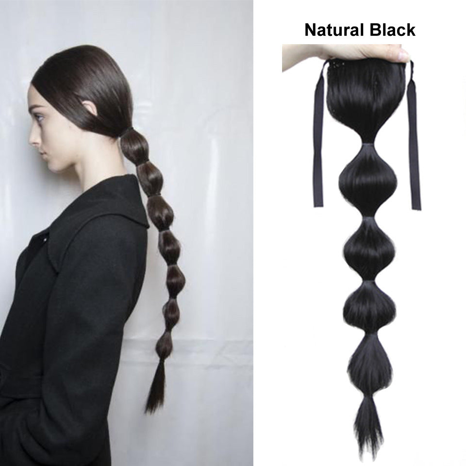 Women's Lace-up Lantern Bubble Braid Wig