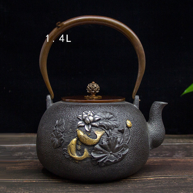 Ensemble de bouilloire/théière japonaise en fonte faite main