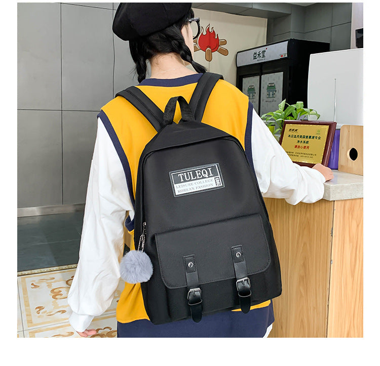 Fashion All-match Middle School Student Backpack Set