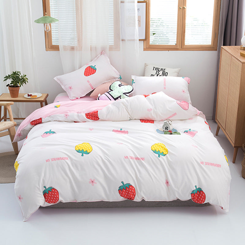 Washed Cotton Four-piece Bedding Set Autumn Single