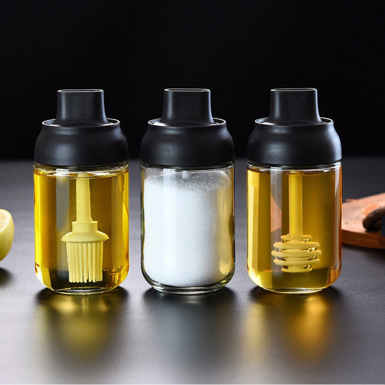 Bocal à épices en verre de cuisine avec cuillère et couvercle 250ML