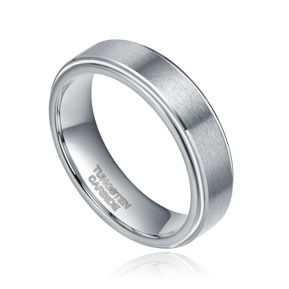 Wide Rasha Steps Tungsten Steel Ring Jewelry