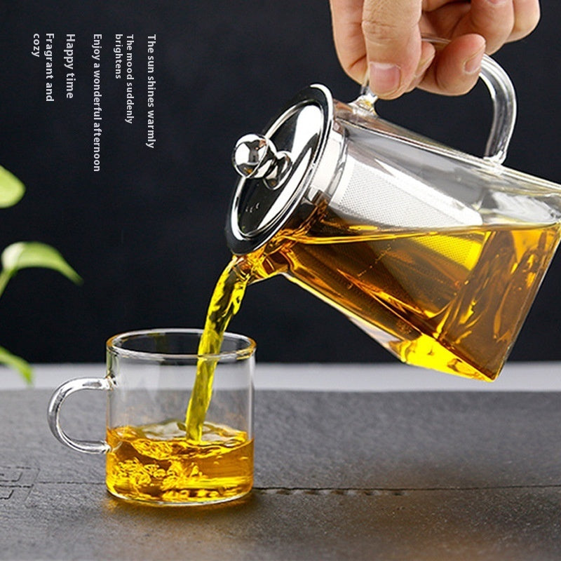 Full Set Of Glass Teapot With Strainer High-temperature Glass Teapot