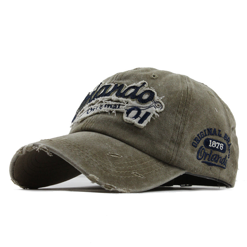 New style baseball cap pure cotton washed letter cap trend couple casual hat