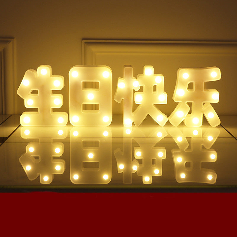 Lettres Lumineuses LED Joyeux Anniversaire Demande en Mariage Décoration