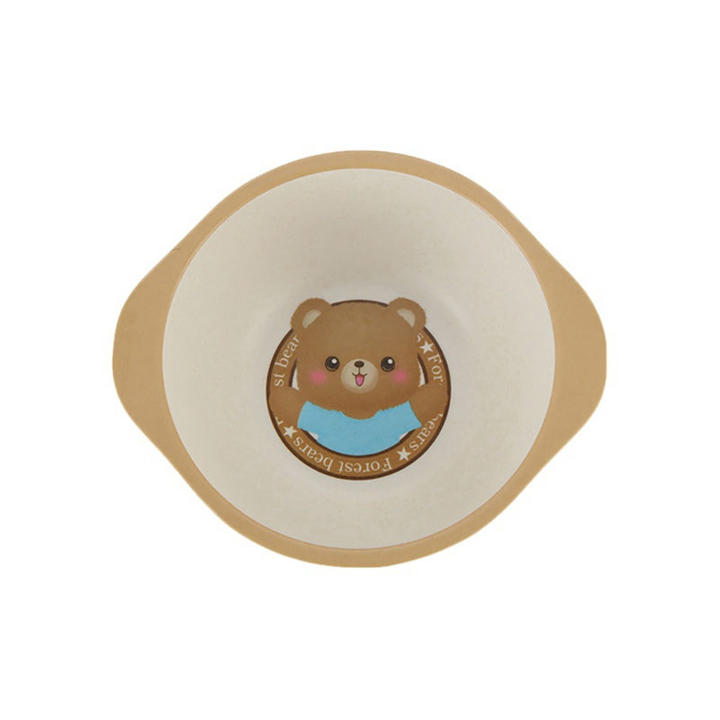 Bols pour bébé en fibre de bambou naturelle, motifs animaux de dessins animés, vaisselle pour bébé, assiettes portables pour enfants, nourrissons et tout-petits