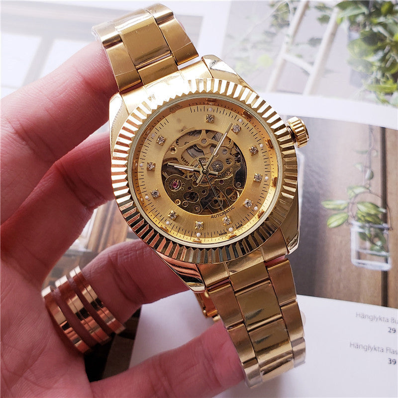 Montre mécanique homme casual évidée
