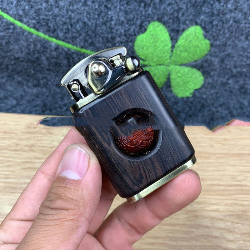 Zorro Kerosene Rotating Bead Rocker Lighter Small Leaf Red Sandalwood