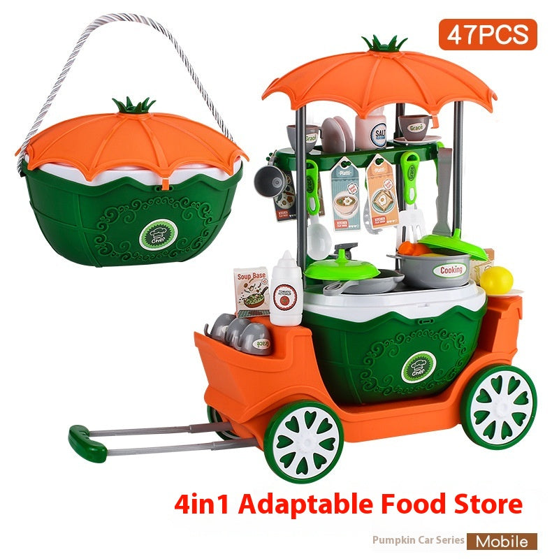 Children Play House Trolley Ice Cream Candy Car Dresser Doctor Toy Kitchen Suit