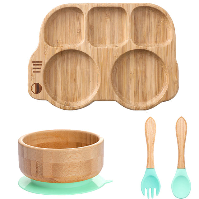 Bols d'alimentation en bois pour enfants
