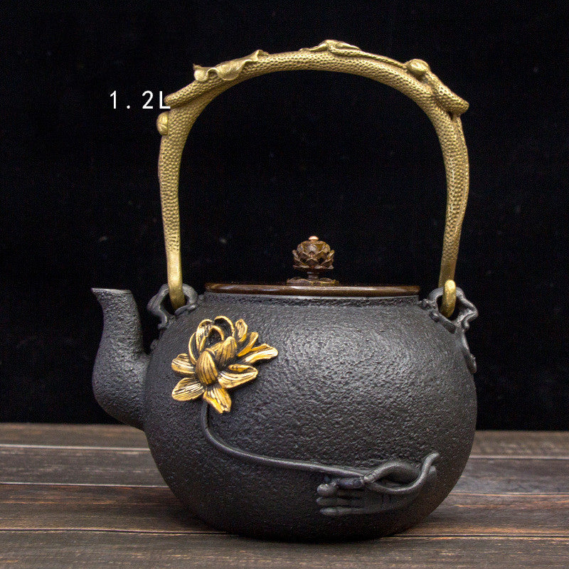 Ensemble de bouilloire/théière japonaise en fonte faite main